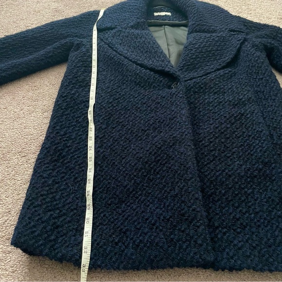 Calvin Klein Premium Wool Blend Bouclé Boyfriend Coat in Midnight Blue Size 6 - Picture 15 of 16